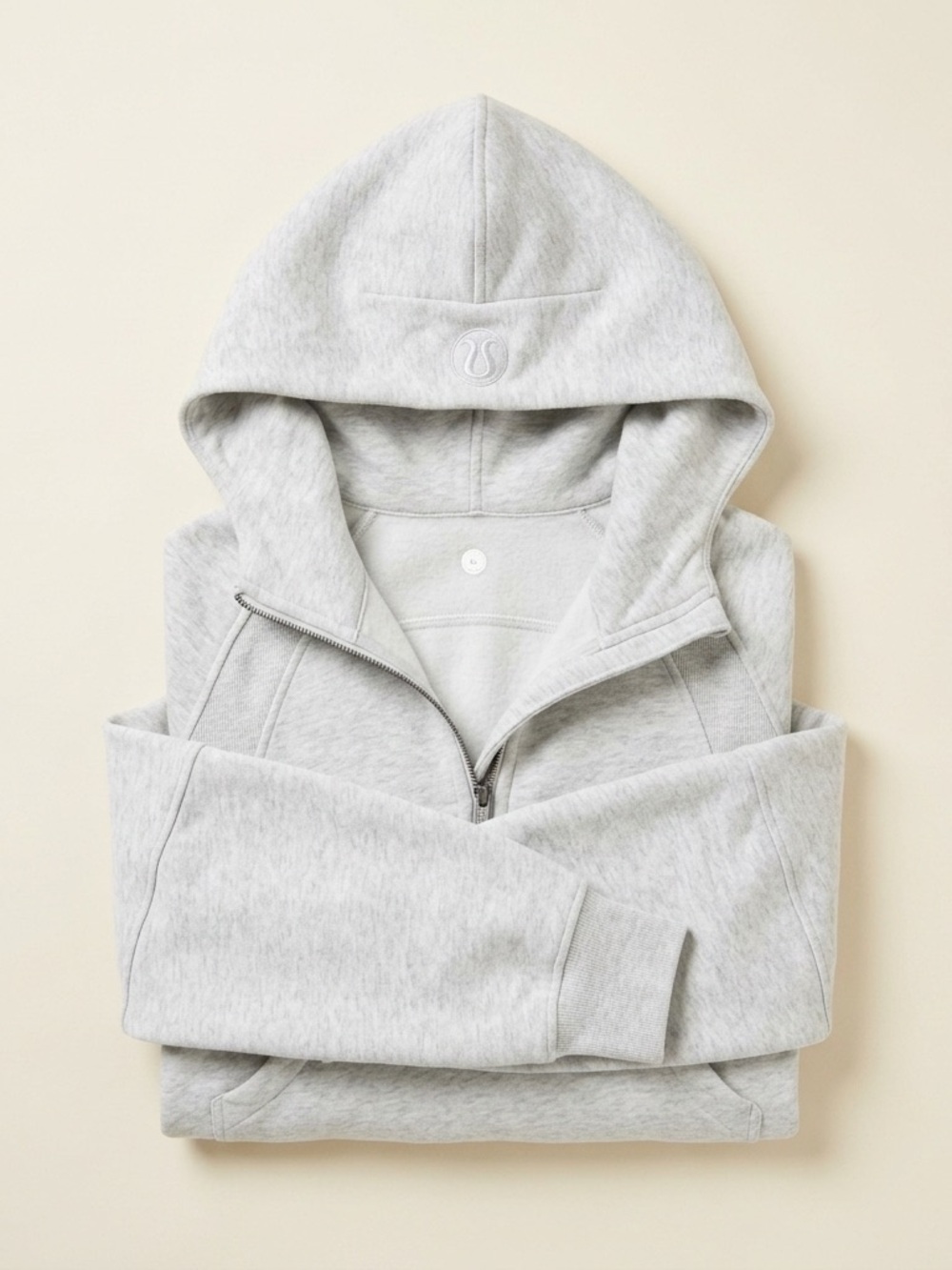Lululemon Scuba Oversized Half-Zip Hoodie Heathered Bone M/L